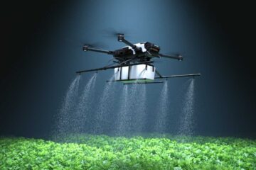 cara kerja drone sprayer pertanian
