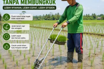 cara menanam padi tanpa membungkuk