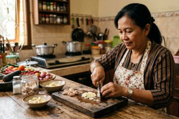 cara mengiris bawang putih